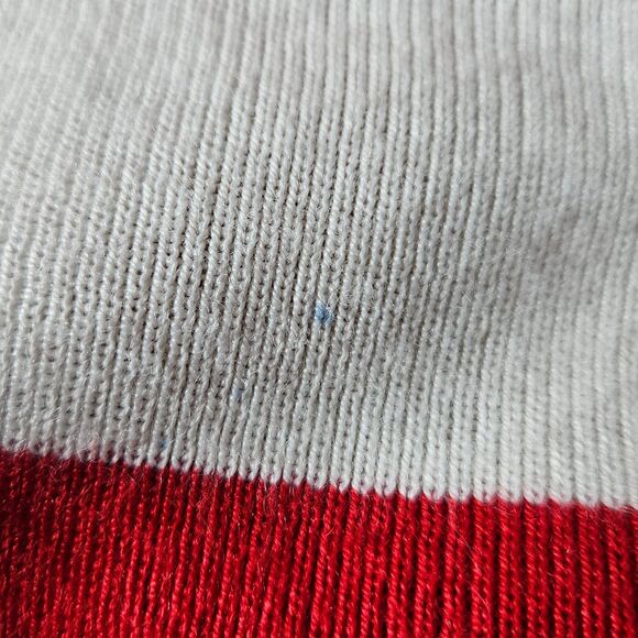 Lacoste Red White Striped Sleeveless Knit Polo Top Retro Y2K Preppy Size 6 Small - Picture 5 of 6